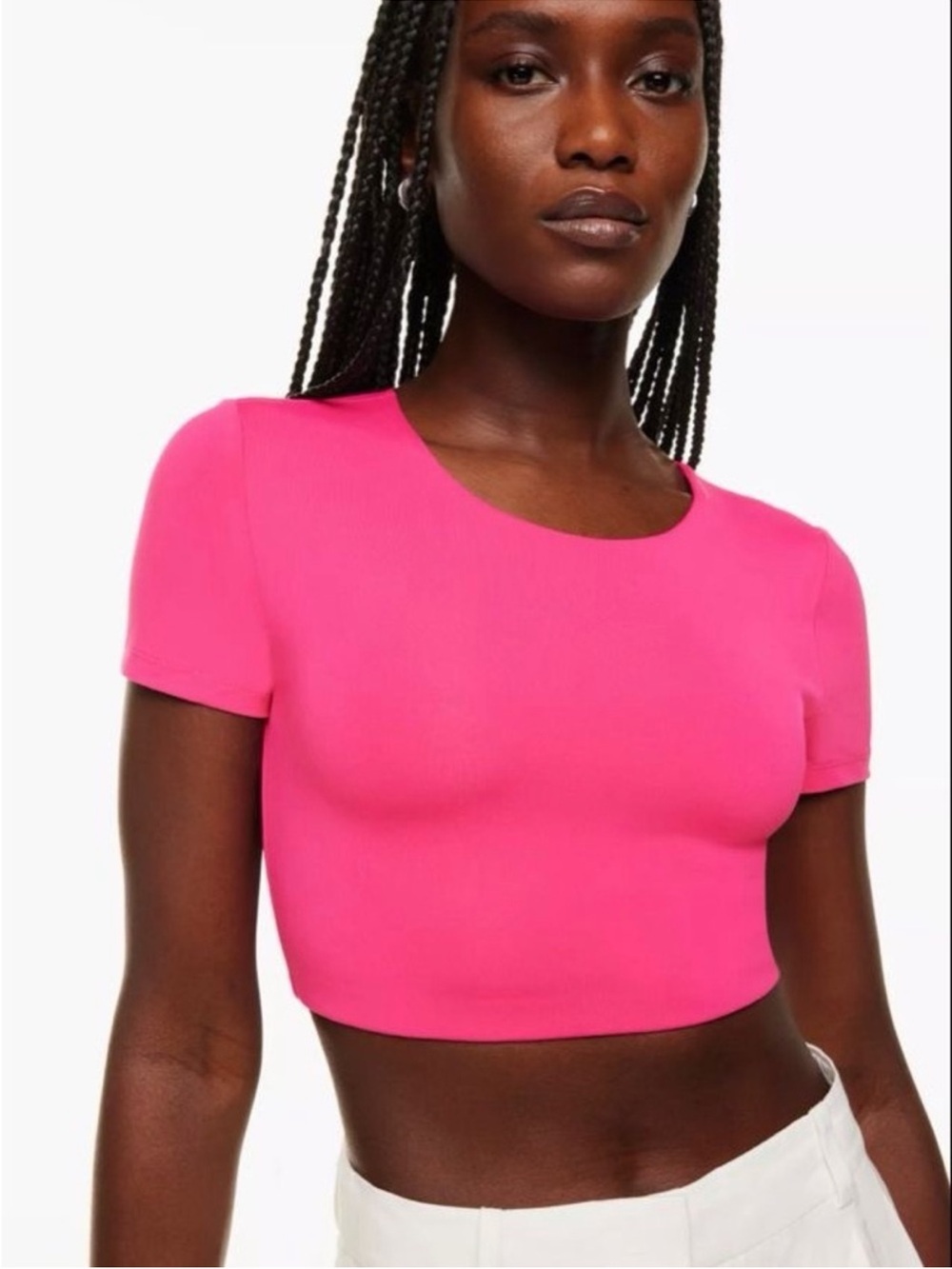 Babaton Contour Crop Top Hot Pink Size Small